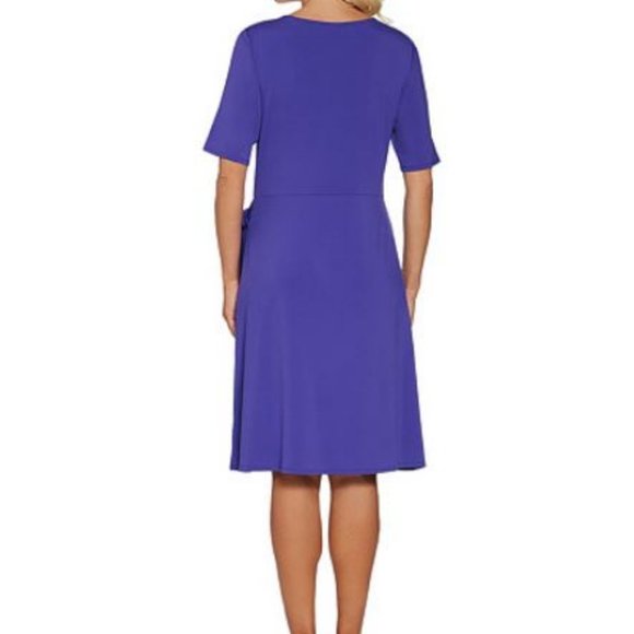 H by Halston Jet Set Jersey Dress Faux Sarong Tie - Picture 2 of 3